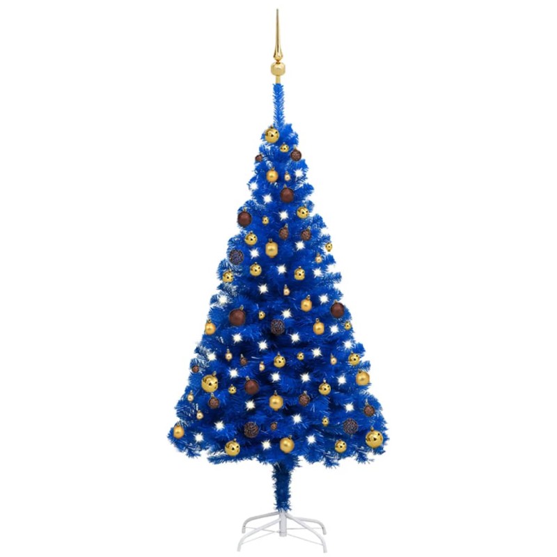 Árvore Natal artificial pré-iluminada c/ bolas 150cm PVC azul-Árvores de Natal-Home Retail