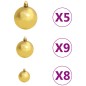 Árvore Natal artificial pré-iluminada c/bolas 120cm PET dourado