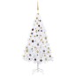 Árvore Natal artificial pré-iluminada c/ bolas PVC branco