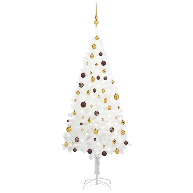 Árvore Natal artificial pré-iluminada c/ bolas 180 cm branco-Árvores de Natal-Home Retail