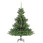 Árvore Natal artif. c/ LEDs/bolas 240 cm abeto caucasiano verde