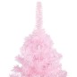 Árvore Natal artificial pré-iluminada c/ bolas PVC rosa