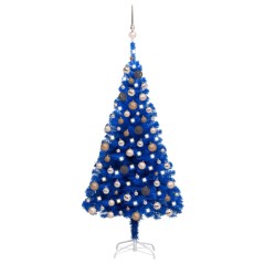 Árvore Natal artificial pré-iluminada c/ bolas 180cm PVC azul