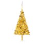 Árvore Natal artificial pré-iluminada c/bolas 180cm PET dourado