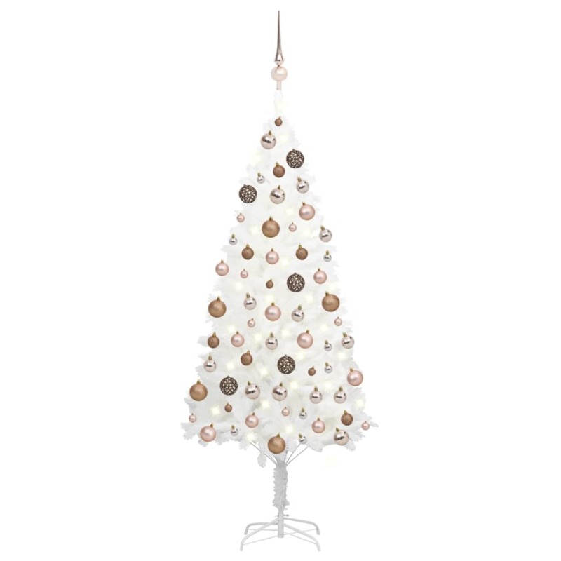 Árvore Natal artificial pré-iluminada c/ bolas branco-Árvores de Natal-Home Retail