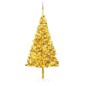 Árvore Natal artificial pré-iluminada c/bolas 240cm PET dourado