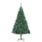 Árvore Natal artificial pré-iluminada c/ bolas 210 cm PVC verde