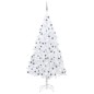 Árvore Natal artificial pré-iluminada c/ bolas PVC branco