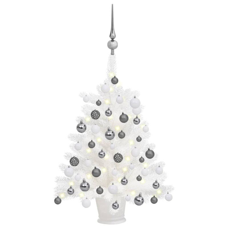 Árvore Natal artificial pré-iluminada c/ bolas branco-Árvores de Natal-Home Retail