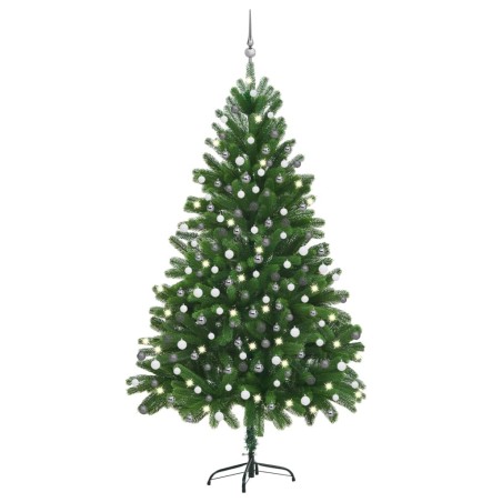 Árvore Natal artificial pré-iluminada c/ bolas 210 cm verde