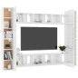 10 pcs conjunto móveis de TV derivados madeira branco brilhante