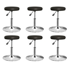 Cadeiras de jantar 6 pcs couro artificial preto