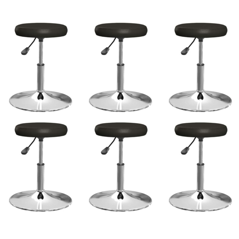 Cadeiras de jantar 6 pcs couro artificial preto-Cadeiras de cozinha e sala de jantar-Home Retail