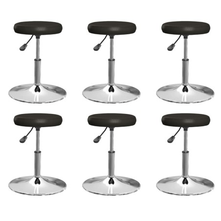 Cadeiras de jantar 6 pcs couro artificial preto