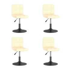 Cadeiras de jantar giratórias 4 pcs veludo cor creme