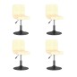 Cadeiras de jantar giratórias 4 pcs veludo cor creme