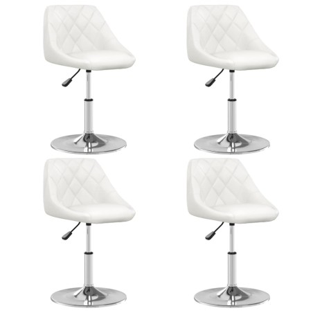 Cadeiras de jantar 4 pcs couro artificial branco