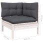 9 pcs conjunto lounge de jardim c/ almofadões pinho maciço