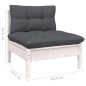 4 pcs conjunto lounge de jardim c/ almofadões pinho maciço