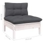 7 pcs conjunto lounge de jardim c/ almofadões pinho branco