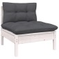 11 pcs conjunto lounge de jardim c/ almofadões pinho branco