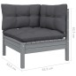 9 pcs conjunto lounge jardim c/ almofadões pinho maciço preto