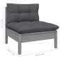 9 pcs conjunto lounge jardim c/ almofadões pinho maciço preto