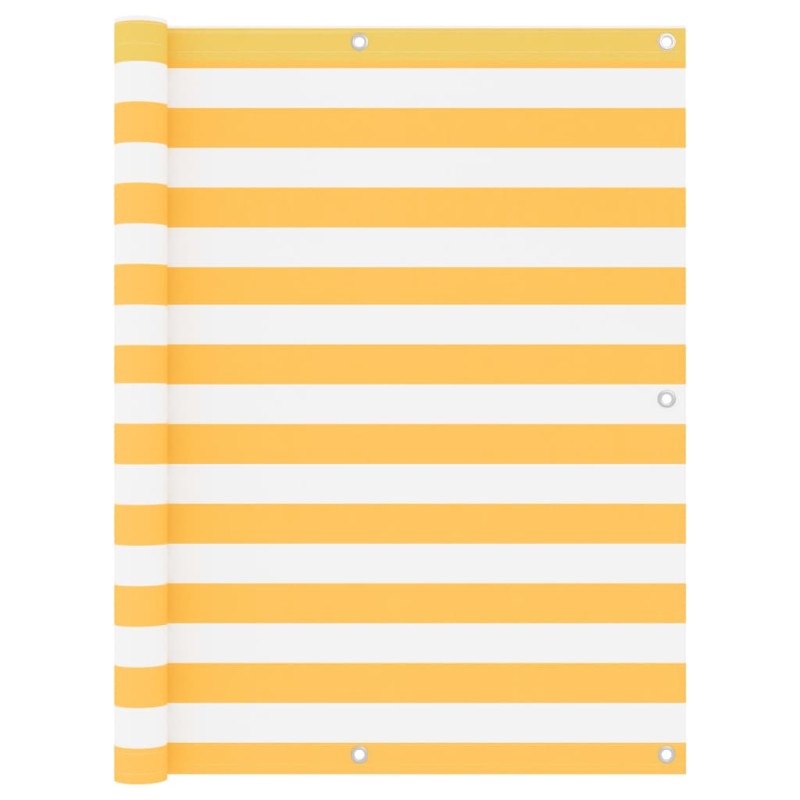 Tela de varanda 120x600 cm tecido Oxford branco e amarelo-Guarda-sóis e telas de varanda-Home Retail