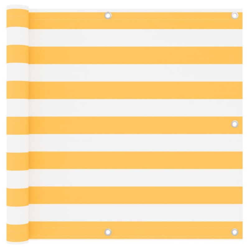 Tela de varanda 90x600 cm tecido Oxford branco e amarelo-Guarda-sóis e telas de varanda-Home Retail