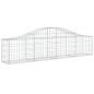 Cestos gabião arqueados 4 pcs 200x30x40/60 cm ferro galvanizado