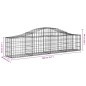 Cestos gabião arqueados 4 pcs 200x30x40/60 cm ferro galvanizado