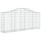 Cestos gabião arqueados 4 pcs 200x30x80/100cm ferro galvanizado