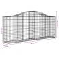 Cestos gabião arqueados 6 pcs 200x30x80/100cm ferro galvanizado