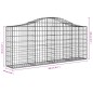 Cestos gabião arqueados 20pcs 200x30x80/100cm ferro galvanizado