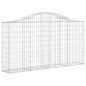 Cestos gabião arqueados 2pcs 200x30x100/120cm ferro galvanizado