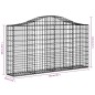 Cestos gabião arqueados 2pcs 200x30x100/120cm ferro galvanizado