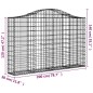 Cestos gabião arqueados 20 pcs 200x30x120/140 ferro galvanizado