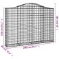 Cestos gabião arqueados 15 pcs 200x30x140/160 ferro galvanizado