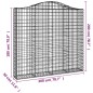 Cestos gabião arqueados 2pcs 200x30x180/200cm ferro galvanizado