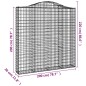 Cestos gabião arqueados 2pcs 200x30x200/220cm ferro galvanizado