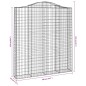 Cestos gabião arqueados 2pcs 200x30x220/240cm ferro galvanizado