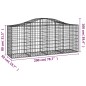 Cestos gabião arqueados 8 pcs 200x50x80/100cm ferro galvanizado