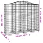 Cestos gabião arqueados 14 pcs 200x50x160/180 ferro galvanizado