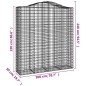 Cestos gabião arqueados 5pcs 200x50x220/240cm ferro galvanizado