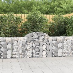 Cestos gabião arqueados 3 pcs 200x30x80/100cm ferro galvanizado