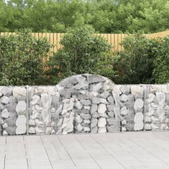 Cestos gabião arqueados 14pcs 200x30x80/100cm ferro galvanizado