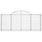 Cestos gabião arqueados 14pcs 200x30x80/100cm ferro galvanizado