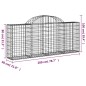 Cestos gabião arqueados 14pcs 200x30x80/100cm ferro galvanizado