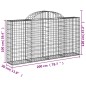 Cestos gabião arqueados 9pcs 200x30x100/120cm ferro galvanizado