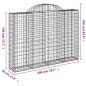 Cestos gabião arqueados 7pcs 200x30x140/160cm ferro galvanizado